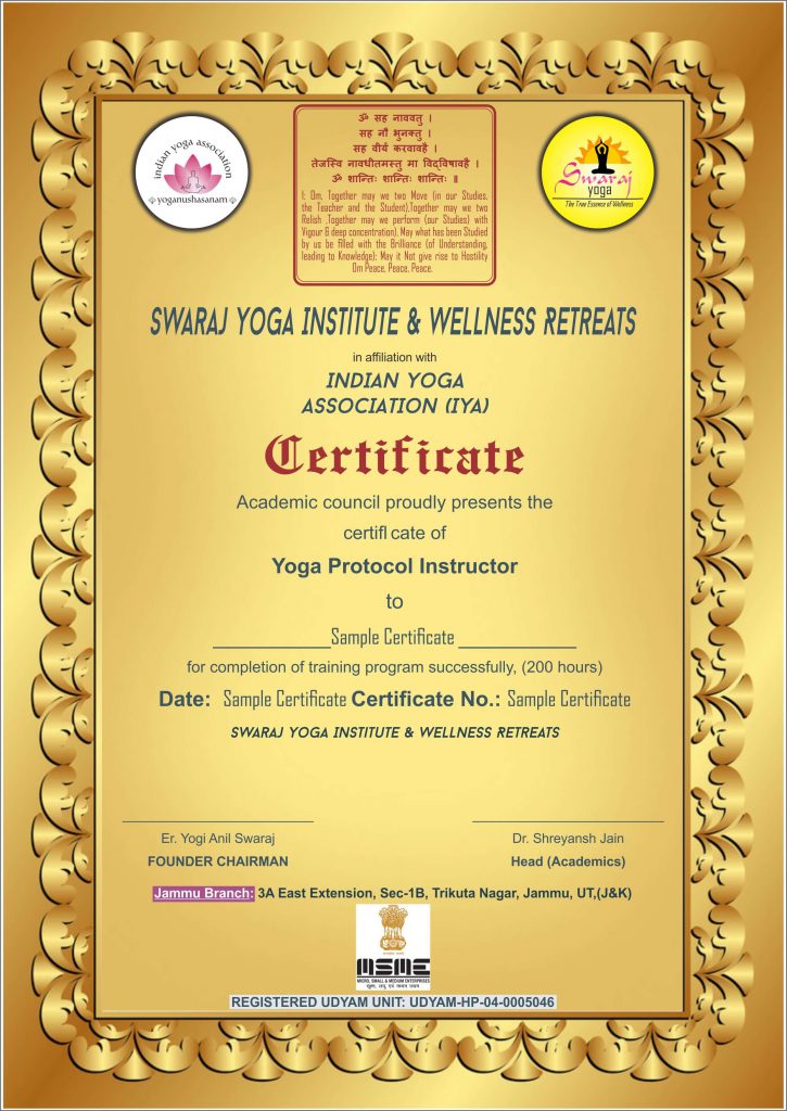 Yoga Certification Courses by Government of India